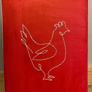 Handmade embroidered chicken!